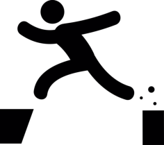 Man Jumping With Opened Legs From One Point To Other Svg Line Art, Free Vectors File